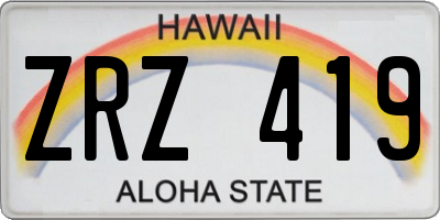 HI license plate ZRZ419