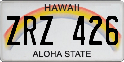 HI license plate ZRZ426