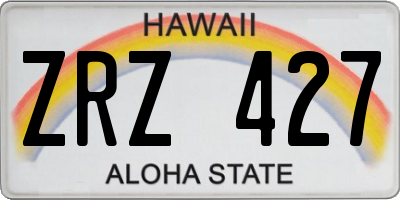 HI license plate ZRZ427