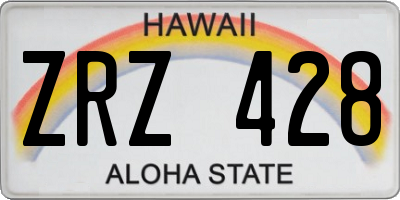 HI license plate ZRZ428