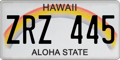 HI license plate ZRZ445