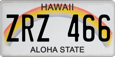 HI license plate ZRZ466