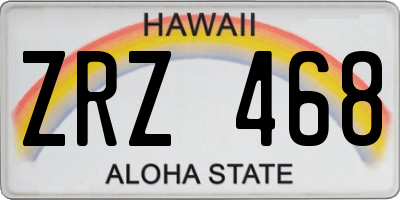 HI license plate ZRZ468