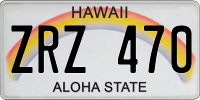 HI license plate ZRZ470