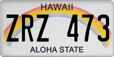 HI license plate ZRZ473