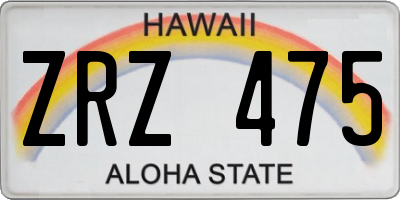 HI license plate ZRZ475