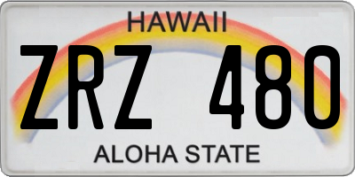 HI license plate ZRZ480