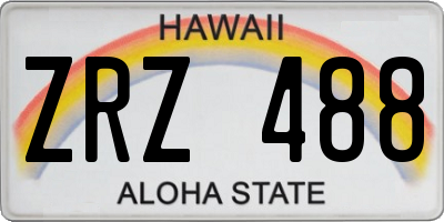 HI license plate ZRZ488