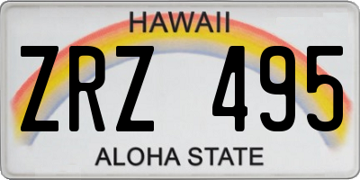 HI license plate ZRZ495