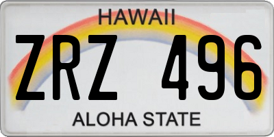 HI license plate ZRZ496