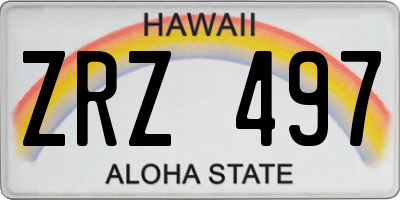 HI license plate ZRZ497