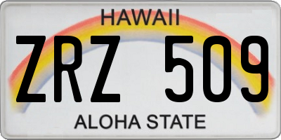 HI license plate ZRZ509