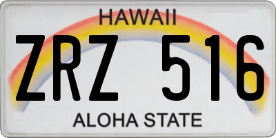 HI license plate ZRZ516