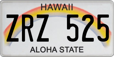 HI license plate ZRZ525