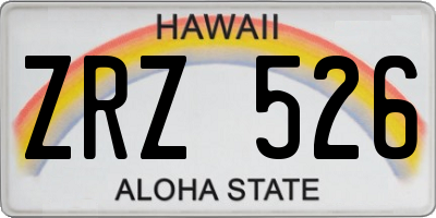 HI license plate ZRZ526