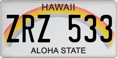 HI license plate ZRZ533
