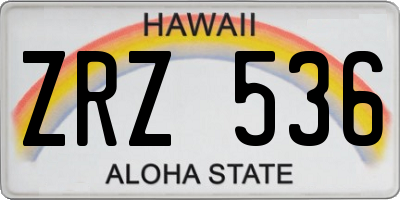 HI license plate ZRZ536