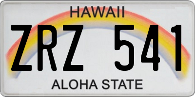 HI license plate ZRZ541