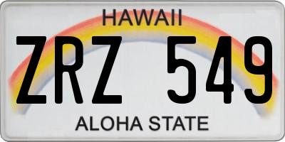 HI license plate ZRZ549