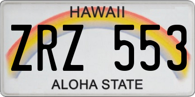 HI license plate ZRZ553