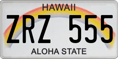 HI license plate ZRZ555