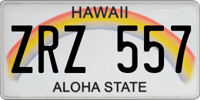HI license plate ZRZ557