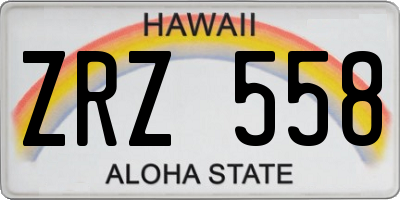 HI license plate ZRZ558