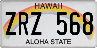 HI license plate ZRZ568