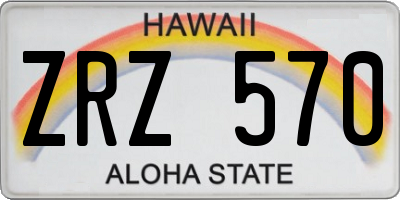 HI license plate ZRZ570