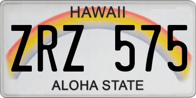 HI license plate ZRZ575