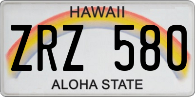 HI license plate ZRZ580