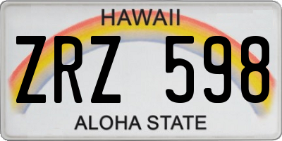 HI license plate ZRZ598