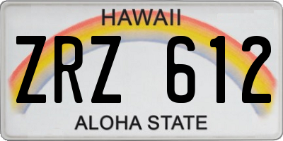 HI license plate ZRZ612