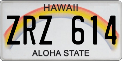 HI license plate ZRZ614