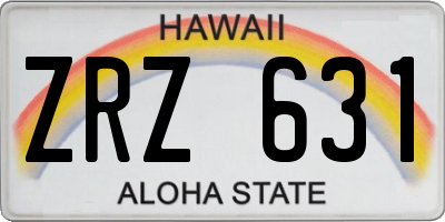 HI license plate ZRZ631