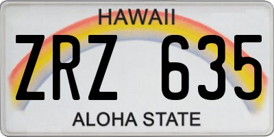 HI license plate ZRZ635
