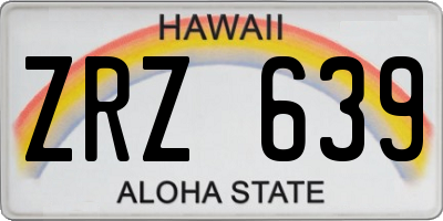 HI license plate ZRZ639