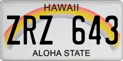 HI license plate ZRZ643