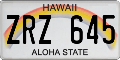 HI license plate ZRZ645