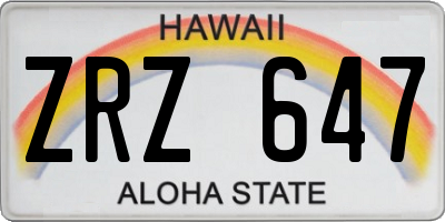 HI license plate ZRZ647