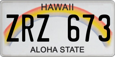 HI license plate ZRZ673