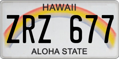 HI license plate ZRZ677