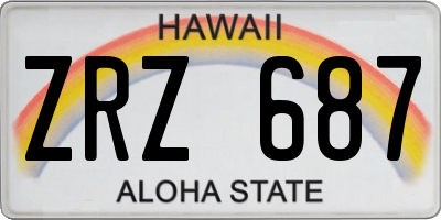 HI license plate ZRZ687