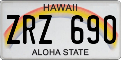 HI license plate ZRZ690