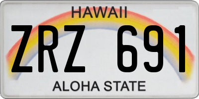 HI license plate ZRZ691