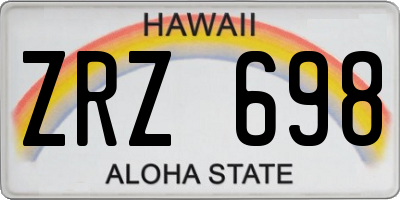 HI license plate ZRZ698