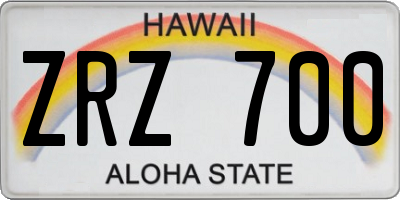 HI license plate ZRZ700