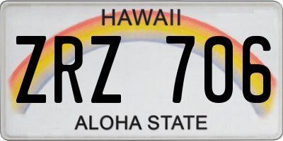 HI license plate ZRZ706