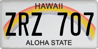 HI license plate ZRZ707