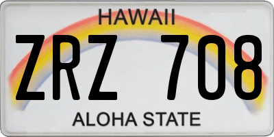 HI license plate ZRZ708